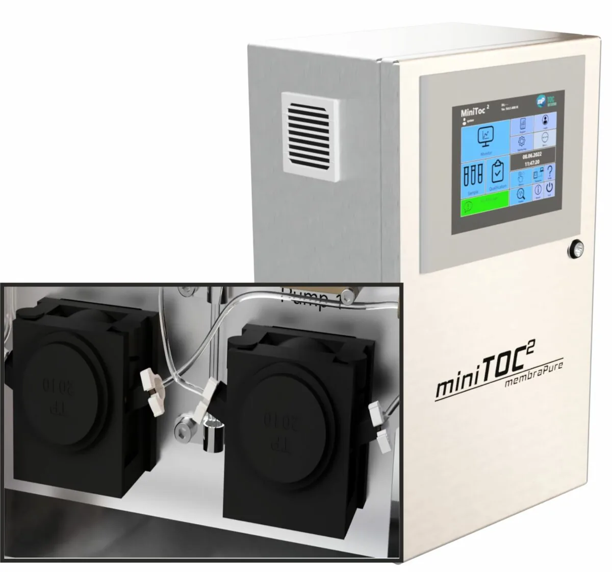 miniTOC² TOC analyzer with dual pumps for efficient water analysis.