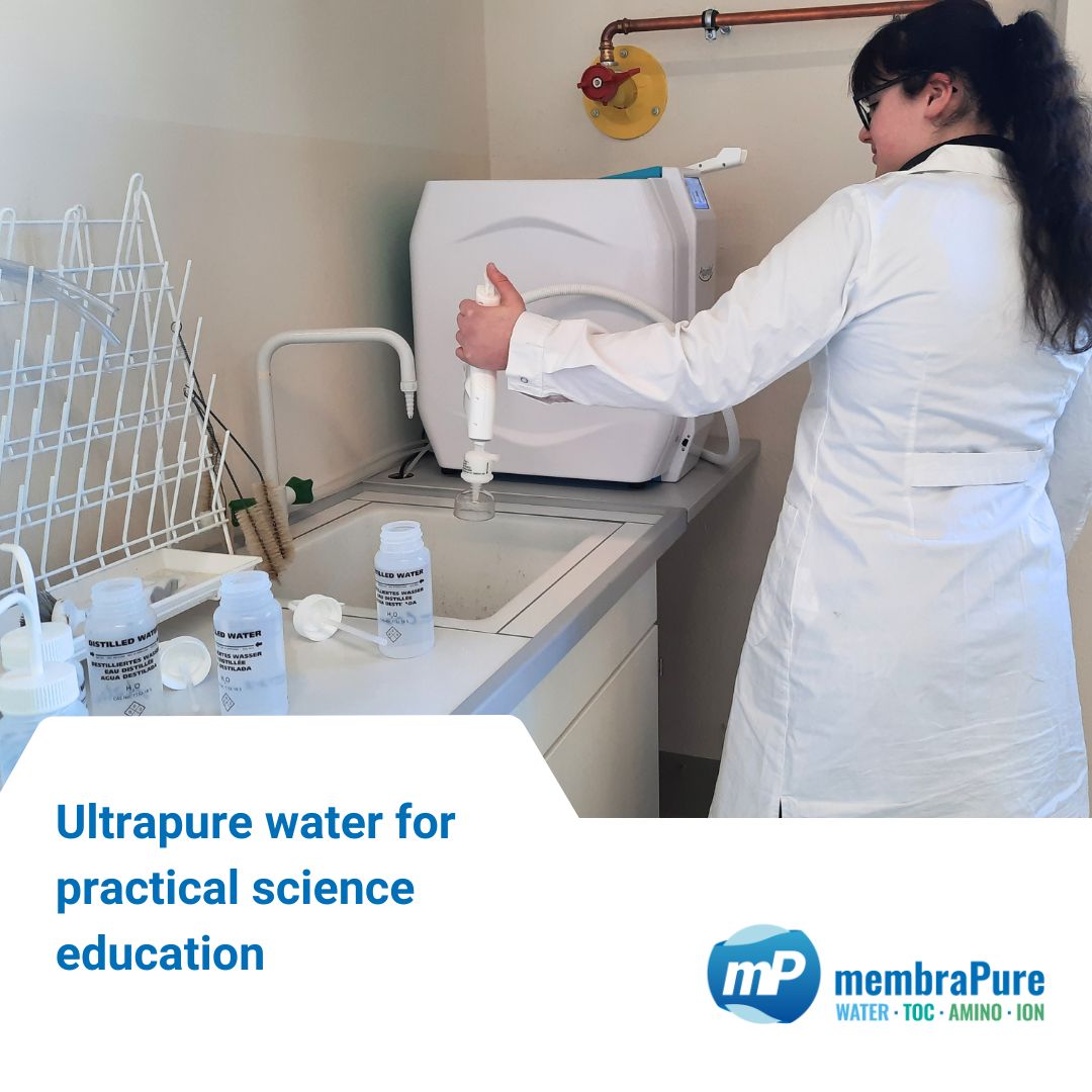 Ultrapure water for practical scientific training